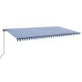 Blue and white manual retractable awning 600x350 cm by , Awnings - Ref: Foro24-3069236, Price: 584,19 €, Discount: %