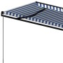 Toldo retráctil manual azul y blanco 600x350 cm de , Toldos - Ref: Foro24-3069236, Precio: 584,19 €, Descuento: %