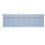 Manual retractable awning with blue and white blind 5x3 m by , Awnings - Ref: Foro24-3069456, Price: 433,35 €, Discount: %