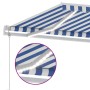 Automatic awning LED wind sensor blue and white 300x250 cm by , Awnings - Ref: Foro24-3069511, Price: 551,11 €, Discount: %