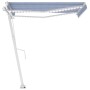 Automatic awning LED wind sensor blue and white 300x250 cm by , Awnings - Ref: Foro24-3069511, Price: 551,11 €, Discount: %