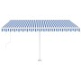 Automatic awning LED wind sensor blue and white 400x300 cm by , Awnings - Ref: Foro24-3069551, Price: 716,65 €, Discount: %