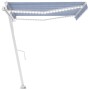 Automatic awning LED wind sensor blue and white 400x300 cm by , Awnings - Ref: Foro24-3069551, Price: 716,65 €, Discount: %