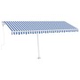 Toldo automático LED sensor de viento azul y blanco 500x300 cm de , Toldos - Ref: Foro24-3069591, Precio: 778,80 €, Descuento: %