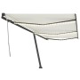 Toldo manual retráctil con luz LED color crema 600x350 cm de , Toldos - Ref: Foro24-3069882, Precio: 742,14 €, Descuento: %