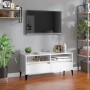 Glossy white plywood TV cabinet 100x34.5x44.5cm by vidaXL, TV Furniture - Ref: Foro24-831903, Price: 69,55 €, Discount: %