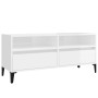 Glossy white plywood TV cabinet 100x34.5x44.5cm by vidaXL, TV Furniture - Ref: Foro24-831903, Price: 68,99 €, Discount: %