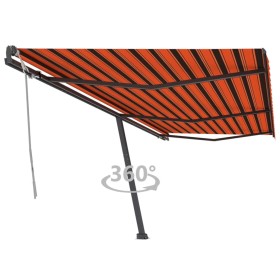 Orange and brown manual retractable foot awning 600x300 cm by , Awnings - Ref: Foro24-3069800, Price: 622,82 €, Discount: %