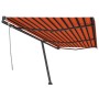 Toldo de pie retráctil manual naranja y marrón 600x300 cm de , Toldos - Ref: Foro24-3069800, Precio: 622,82 €, Descuento: %