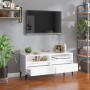 Mueble de TV madera contrachapada blanco brillo 100x34,5x44,5cm de vidaXL, Muebles TV - Ref: Foro24-831903, Precio: 68,99 €, ...