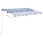 Automatic awning LED and wind sensor blue and white 3x2.5 m by , Awnings - Ref: Foro24-3069911, Price: 557,99 €, Discount: %