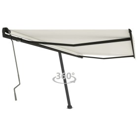 Cream manual retractable foot awning 450x350 cm by , Awnings - Ref: Foro24-3069837, Price: 522,28 €, Discount: %