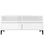 Mueble de TV madera contrachapada blanco brillo 100x34,5x44,5cm de vidaXL, Muebles TV - Ref: Foro24-831903, Precio: 68,99 €, ...