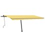 Toldo de pie retráctil manual amarillo y blanco 500x300 cm de , Toldos - Ref: Foro24-3069778, Precio: 505,62 €, Descuento: %