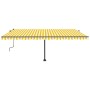 Yellow and white manual retractable foot awning 500x300 cm by , Awnings - Ref: Foro24-3069778, Price: 505,62 €, Discount: %