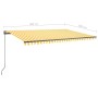 Toldo de pie retráctil manual amarillo y blanco 500x300 cm de , Toldos - Ref: Foro24-3069778, Precio: 505,62 €, Descuento: %