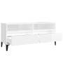 Glossy white plywood TV cabinet 100x34.5x44.5cm by vidaXL, TV Furniture - Ref: Foro24-831903, Price: 68,99 €, Discount: %