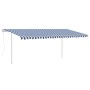 Automatic awning with LED and wind sensor blue and white 5x3 m by , Awnings - Ref: Foro24-3069991, Price: 730,55 €, Discount: %