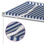 Automatic awning with LED and wind sensor blue and white 5x3 m by , Awnings - Ref: Foro24-3069991, Price: 730,55 €, Discount: %