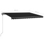 Toldo de pie retráctil manual gris antracita 450x300 cm de , Toldos - Ref: Foro24-3069759, Precio: 424,71 €, Descuento: %