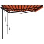 Toldo manual retráctil con postes naranja y marrón 6x3 m de , Toldos - Ref: Foro24-3070200, Precio: 643,79 €, Descuento: %