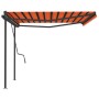 Toldo manual retráctil con postes naranja y marrón 4,5x3,5 m de , Toldos - Ref: Foro24-3070240, Precio: 620,20 €, Descuento: %