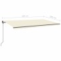 Toldo retráctil manual con postes crema 6x3,5 m de , Toldos - Ref: Foro24-3070277, Precio: 718,03 €, Descuento: %