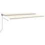 Toldo retráctil manual con luz LED crema 6x3,5 m de , Toldos - Ref: Foro24-3070282, Precio: 763,33 €, Descuento: %