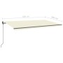 Toldo retráctil manual con luz LED crema 6x3,5 m de , Toldos - Ref: Foro24-3070282, Precio: 763,33 €, Descuento: %