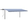 Manual retractable awning with blue and white poles 5x3.5 m by , Awnings - Ref: Foro24-3070256, Price: 659,63 €, Discount: %