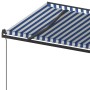 Toldo retráctil manual con postes azul y blanco 5x3,5 m de , Toldos - Ref: Foro24-3070256, Precio: 630,89 €, Descuento: %