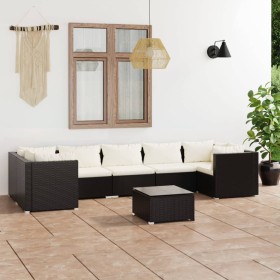 Gartenmöbel-Set 8-teilig und schwarze synthetische Rattankissen von , Gartensets - Ref: Foro24-3101959, Preis: 837,99 €, Raba...