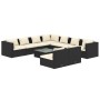 Set de muebles de jardín 10 pzas cojines ratán sintético negro de , Conjuntos de jardín - Ref: Foro24-3102423, Precio: 1,00 €...