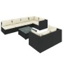 Set de muebles de jardín 8 pzas y cojines ratán sintético negro de , Conjuntos de jardín - Ref: Foro24-3102463, Precio: 837,9...