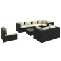 Set de muebles de jardín 9 pzas y cojines ratán sintético negro de , Conjuntos de jardín - Ref: Foro24-3102615, Precio: 989,7...