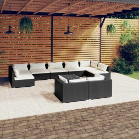 Garden furniture set 10 pieces black synthetic rattan cushions by , Garden sets - Ref: Foro24-3102063, Price: 1,00 €, Discoun...