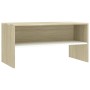 White and oak plywood TV cabinet 80x40x40 cm by vidaXL, TV Furniture - Ref: Foro24-800059, Price: 34,69 €, Discount: %