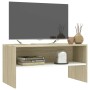 TV-Schrank aus Sperrholz in Weiß und Eiche, 80 x 40 x 40 cm von vidaXL, TV-Möbel - Ref: Foro24-800059, Preis: 34,69 €, Rabatt: %