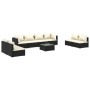 Set de muebles de jardín 9 pzas cojines ratán sintético negro de , Conjuntos de jardín - Ref: Foro24-3102255, Precio: 1,00 €,...