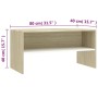 White and oak plywood TV cabinet 80x40x40 cm by vidaXL, TV Furniture - Ref: Foro24-800059, Price: 34,69 €, Discount: %