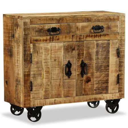 Chest of drawers with 2 drawers and 1 cabinet in rough mango wood by , Sideboards - Ref: Foro24-243988, Price: 288,99 €, Disc...