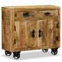 Chest of drawers with 2 drawers and 1 cabinet in rough mango wood by , Sideboards - Ref: Foro24-243988, Price: 288,99 €, Disc...