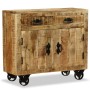 Chest of drawers with 2 drawers and 1 cabinet in rough mango wood by , Sideboards - Ref: Foro24-243988, Price: 288,99 €, Disc...