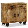 Chest of drawers with 2 drawers and 1 cabinet in rough mango wood by , Sideboards - Ref: Foro24-243988, Price: 288,99 €, Disc...