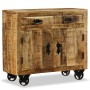 Chest of drawers with 2 drawers and 1 cabinet in rough mango wood by , Sideboards - Ref: Foro24-243988, Price: 288,99 €, Disc...