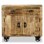 Chest of drawers with 2 drawers and 1 cabinet in rough mango wood by , Sideboards - Ref: Foro24-243988, Price: 288,99 €, Disc...