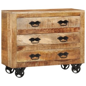 Sideboard with 3 drawers solid rough mango wood 80x30x65cm by , Sideboards - Ref: Foro24-351690, Price: 230,95 €, Discount: %