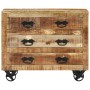 Sideboard with 3 drawers solid rough mango wood 80x30x65cm by , Sideboards - Ref: Foro24-351690, Price: 230,95 €, Discount: %