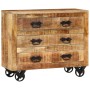 Sideboard with 3 drawers solid rough mango wood 80x30x65cm by , Sideboards - Ref: Foro24-351690, Price: 230,95 €, Discount: %