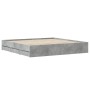 Cama con cajones madera ingeniería gris hormigón 160x200 cm de , Camas y somieres - Ref: Foro24-3207262, Precio: 178,08 €, De...